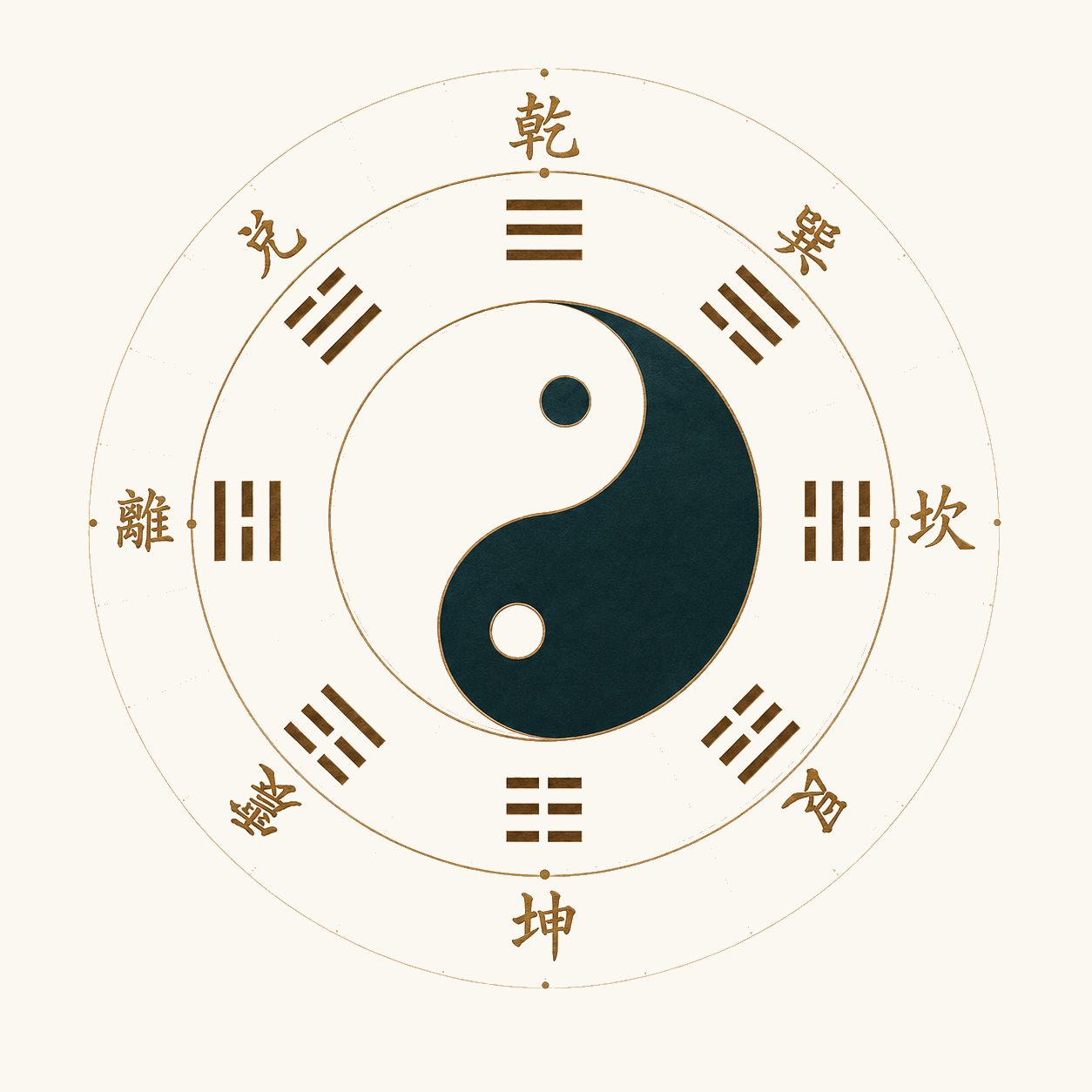 Yin Yang and Bagua diagram